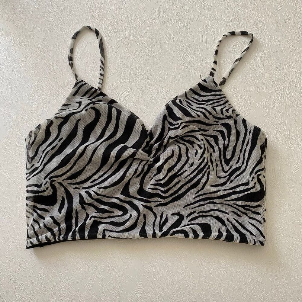 Urban Renewal Zebra Print Crop Top Size XS Made From Vintage Fabric